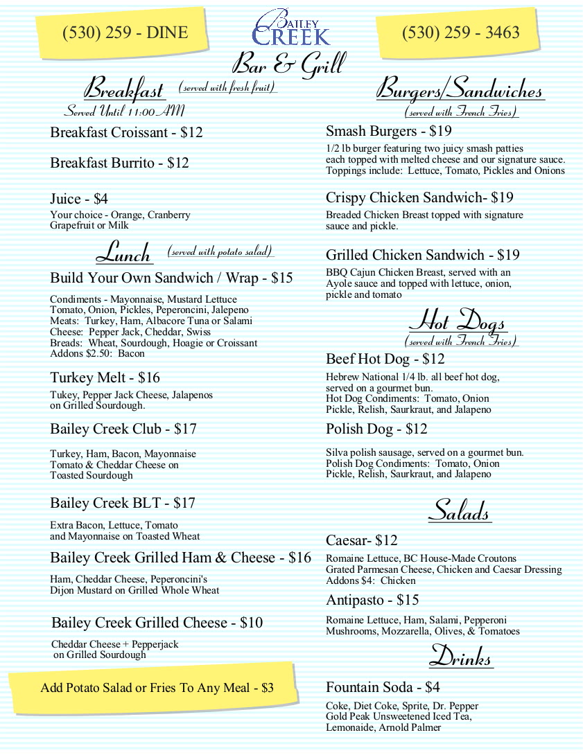 2025 Full Lunch Menu Start 2025 Full Lunch Menu Start