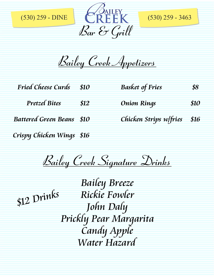2025 Back Menu